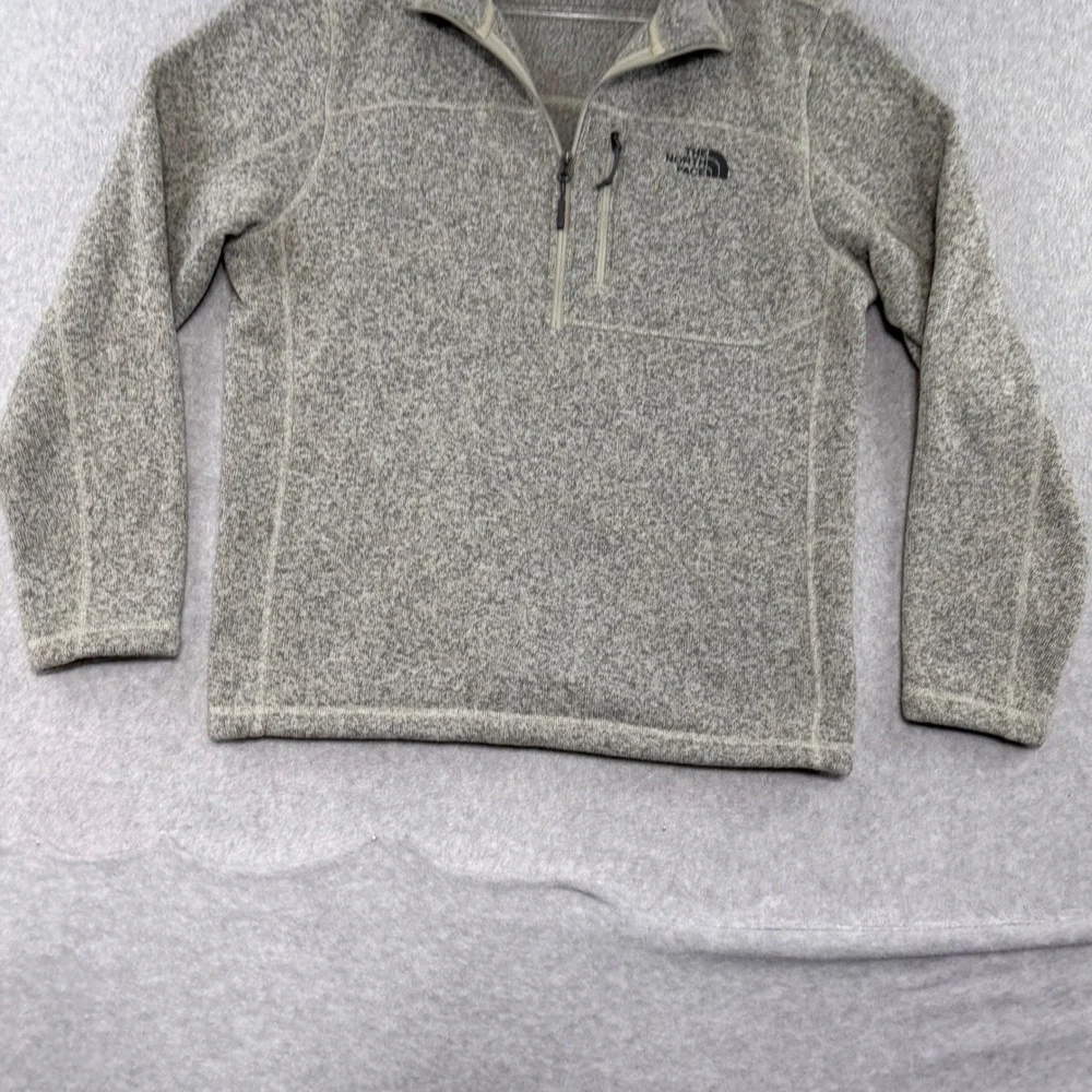 The North Face Gordon Lyons Quarter Zip Pullover Mens Large Gray Heather Fleece